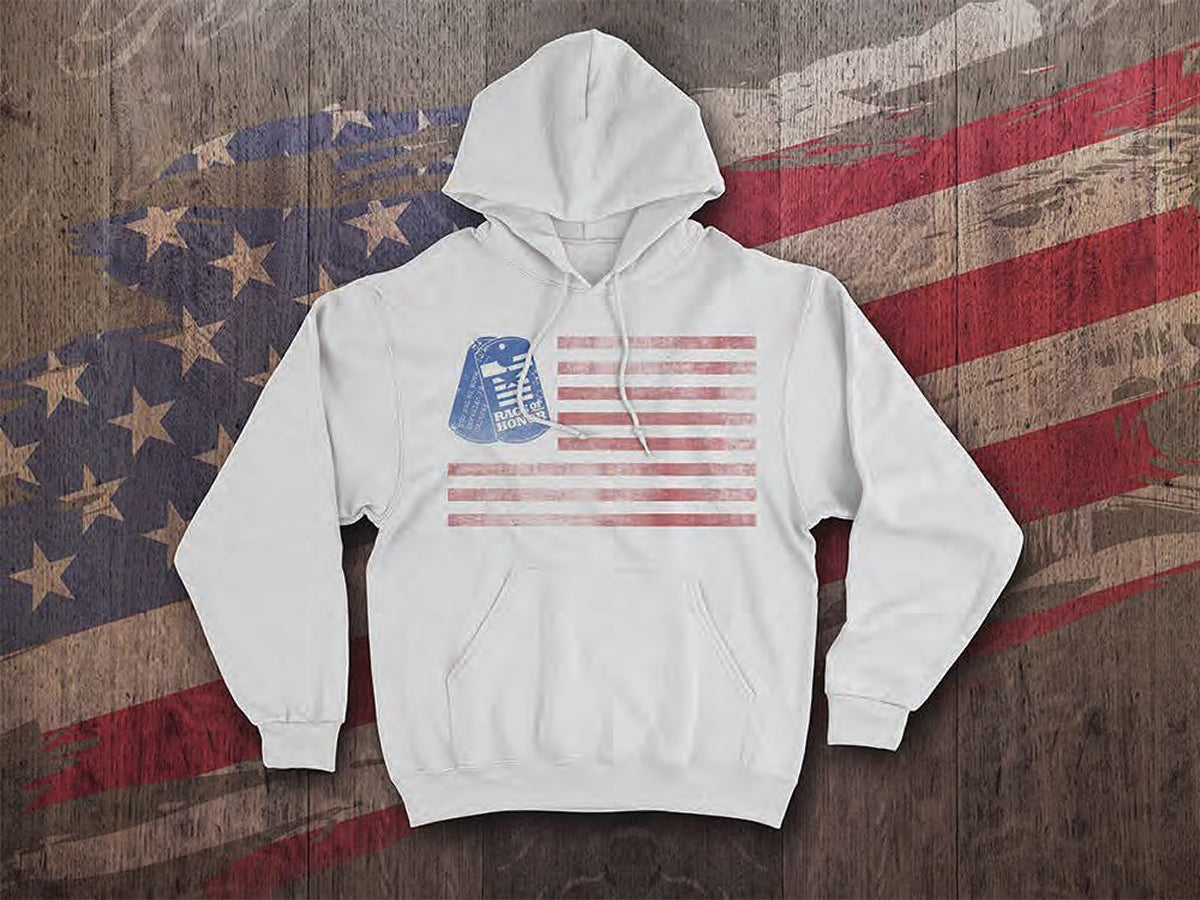 RoH "American Flag w/Logo Short Sleeve" Unisex Pullover Hoodie